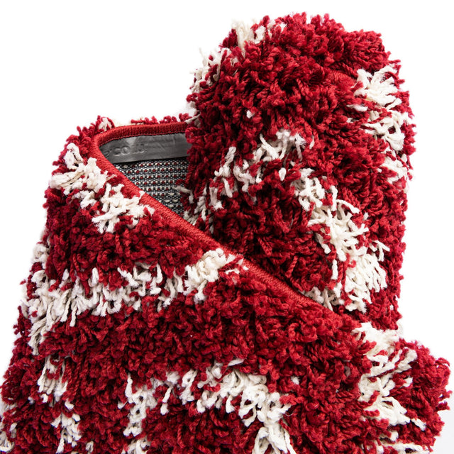 Burgundy Red 3' 3 x 3' 3 Trellis Shag Square Area Rug Thick Soft Touch Fluffy & Plush Shaggy Pile