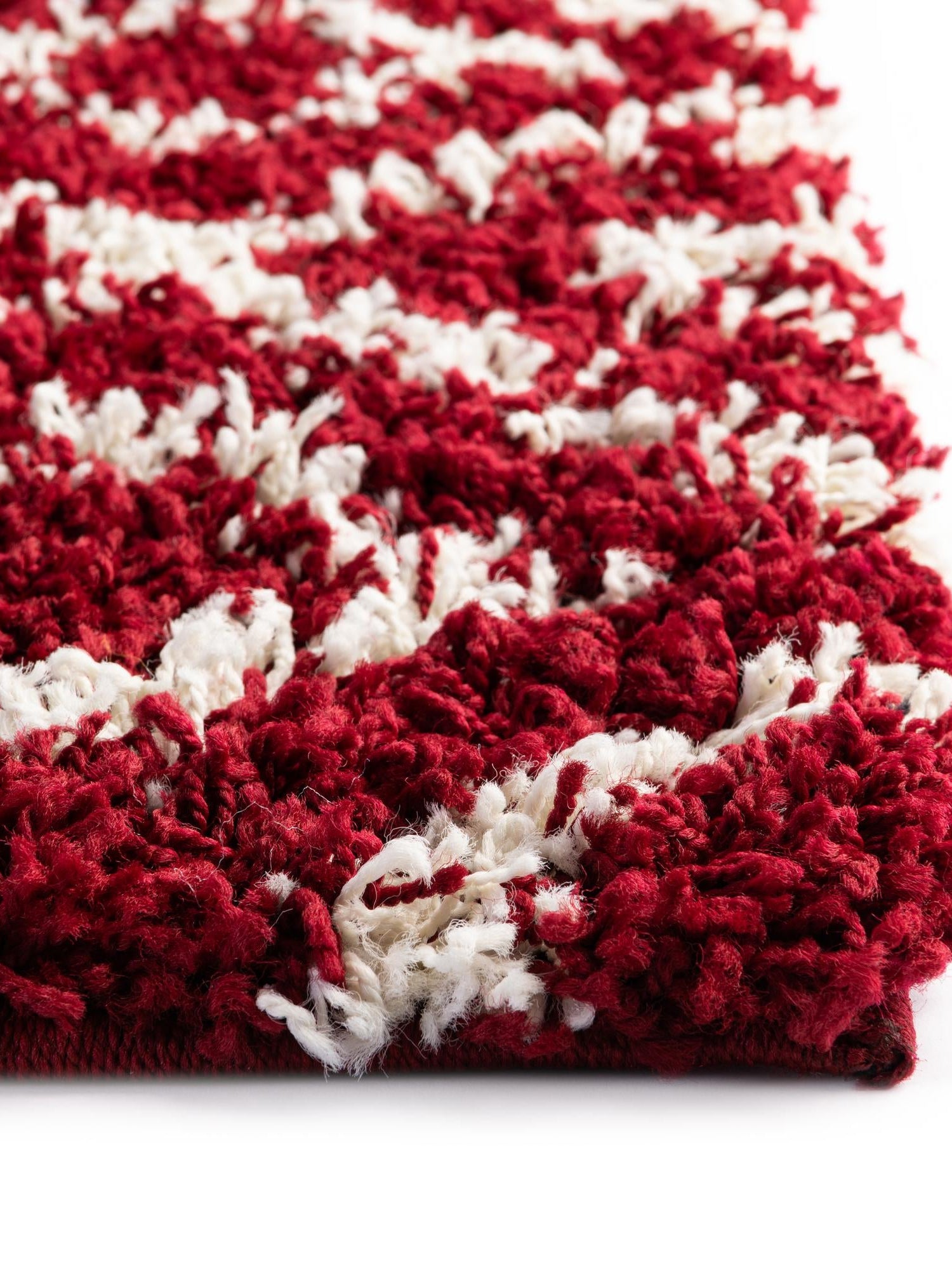 Burgundy Red 3' 3 x 16' 5 Trellis Shag Runner Area Rug Thick Soft Touch Fluffy & Plush Shaggy Pile Geometric Modern Unique Carpet for Home Interior Design for Sale at Rug Engine