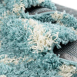 Aqua 7' 10 x 10' Trellis Shag Rectangle Area Rug Thick Soft Touch Fluffy & Plush Shaggy Pile