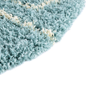 Aqua 6' x 6' Trellis Shag Round Area Rug Thick Soft Touch Fluffy & Plush Shaggy Pile