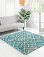 Aqua 5' 3 x 5' 3 Trellis Shag Square Area Rug Thick Soft Touch Fluffy & Plush Shaggy Pile
