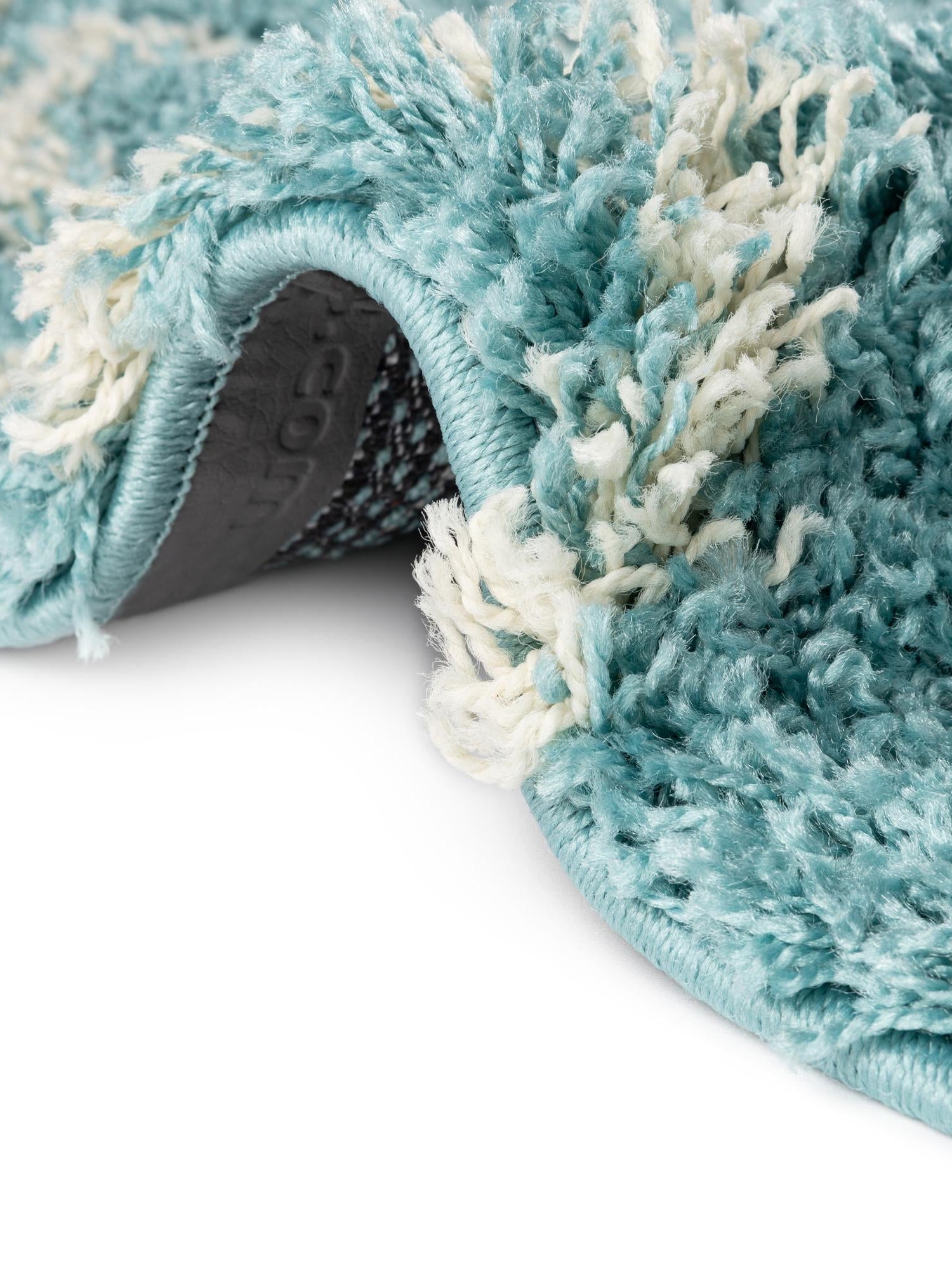Aqua 2' 7 x 12' Trellis Shag Runner Area Rug Thick Soft Touch Fluffy & Plush Shaggy Pile Geometric Modern Unique Carpet for Home Interior Design for Sale at Rug Engine