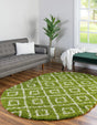 Green 4' x 6' Trellis Shag Oval Area Rug Thick Soft Touch Fluffy & Plush Shaggy Pile