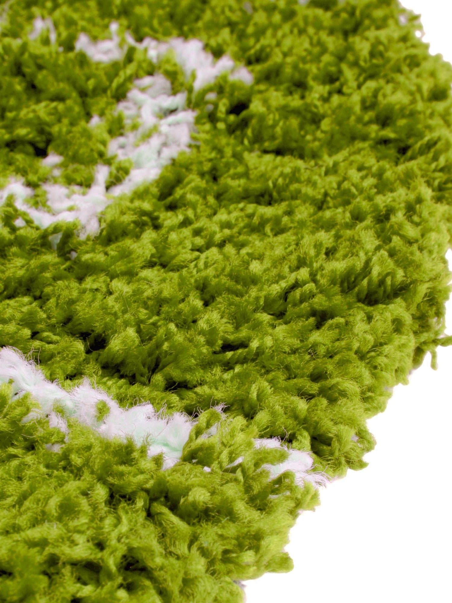 Green 5' 3 x 5' 3 Trellis Shag Round Area Rug Thick Soft Touch Fluffy & Plush Shaggy Pile Geometric Modern Unique Carpet for Home Interior Design for Sale at Rug Engine