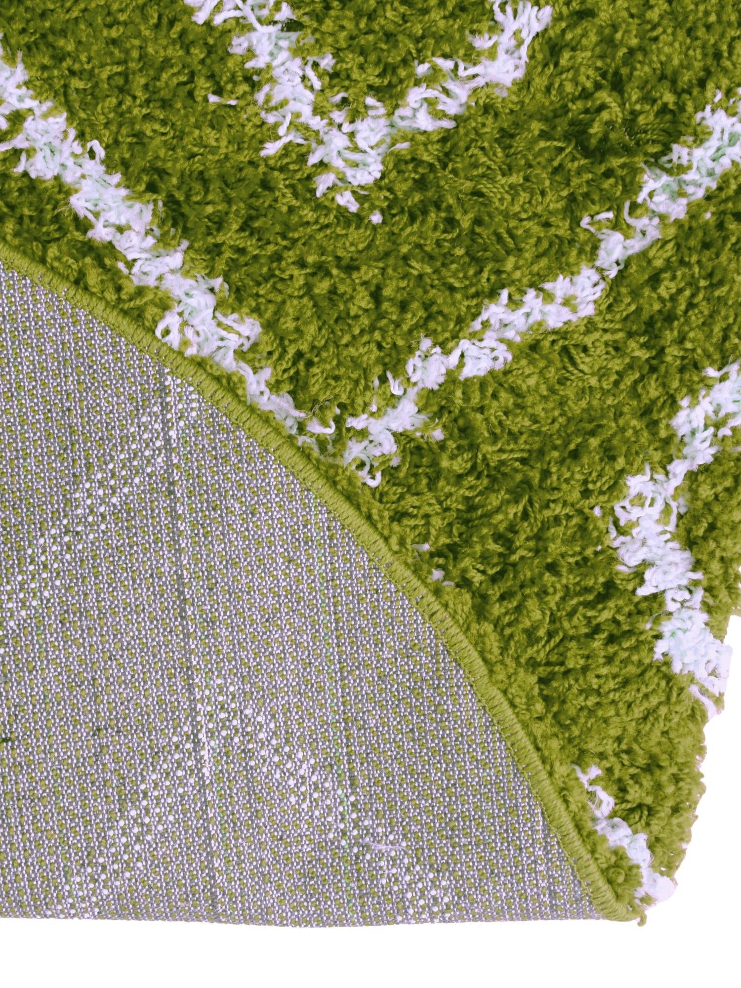 Green 5' 3 x 5' 3 Trellis Shag Round Area Rug Thick Soft Touch Fluffy & Plush Shaggy Pile Geometric Modern Unique Carpet for Home Interior Design for Sale at Rug Engine