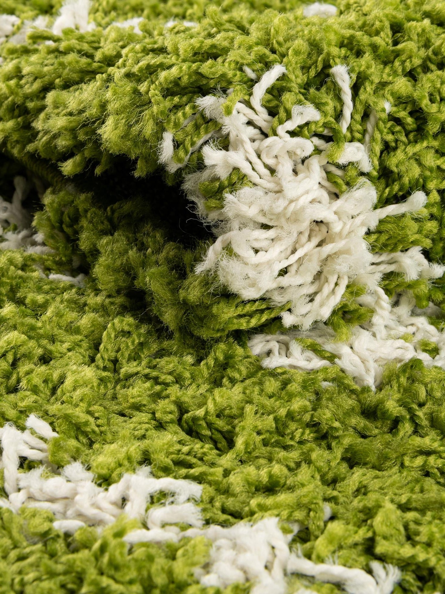 Green 5' 3 x 5' 3 Trellis Shag Square Area Rug Thick Soft Touch Fluffy & Plush Shaggy Pile Geometric Modern Unique Carpet for Home Interior Design for Sale at Rug Engine