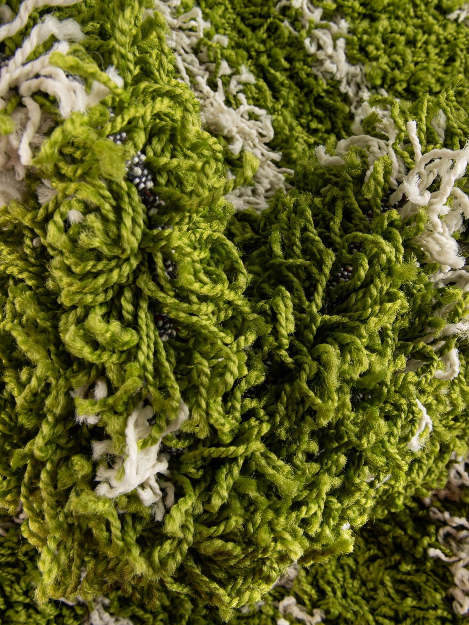 Green 5' 3 x 5' 3 Trellis Shag Square Area Rug Thick Soft Touch Fluffy & Plush Shaggy Pile Geometric Modern Unique Carpet for Home Interior Design for Sale at Rug Engine