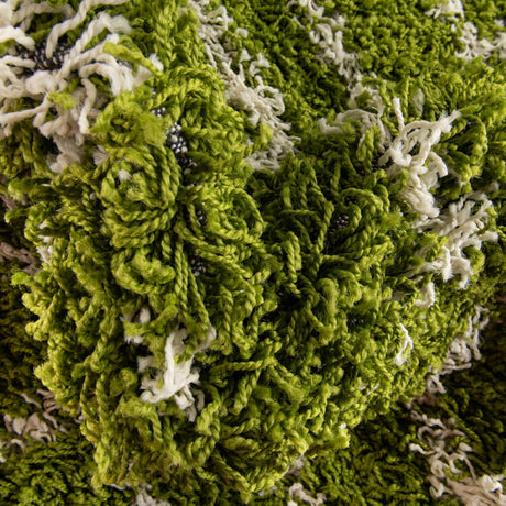 Green 5' 3 x 5' 3 Trellis Shag Square Area Rug Thick Soft Touch Fluffy & Plush Shaggy Pile Geometric Modern Unique Carpet for Home Interior Design for Sale at Rug Engine