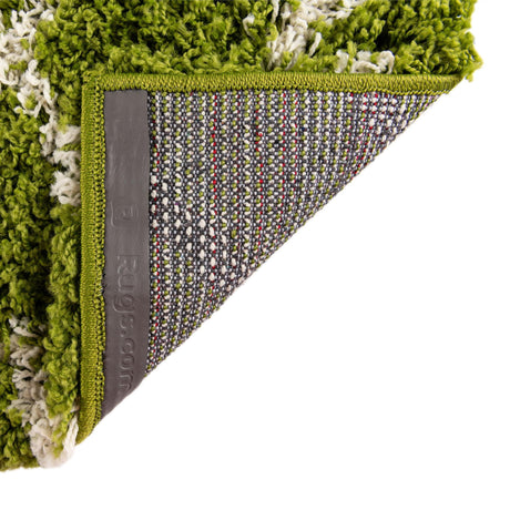 Green 5' 3 x 5' 3 Trellis Shag Square Area Rug Thick Soft Touch Fluffy & Plush Shaggy Pile Geometric Modern Unique Carpet for Home Interior Design for Sale at Rug Engine