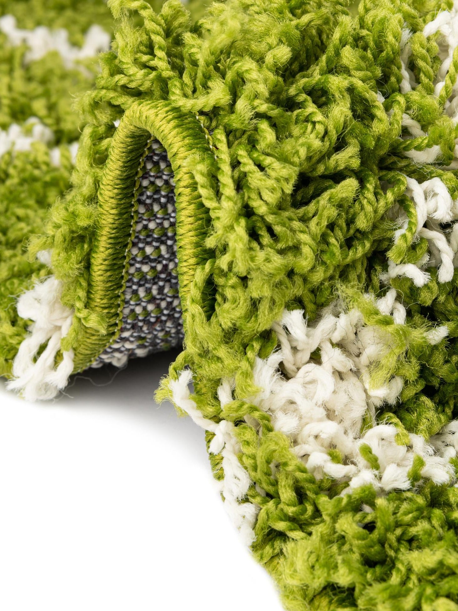 Green 2' 7 x 12' Trellis Shag Runner Area Rug Thick Soft Touch Fluffy & Plush Shaggy Pile Geometric Modern Unique Carpet for Home Interior Design for Sale at Rug Engine