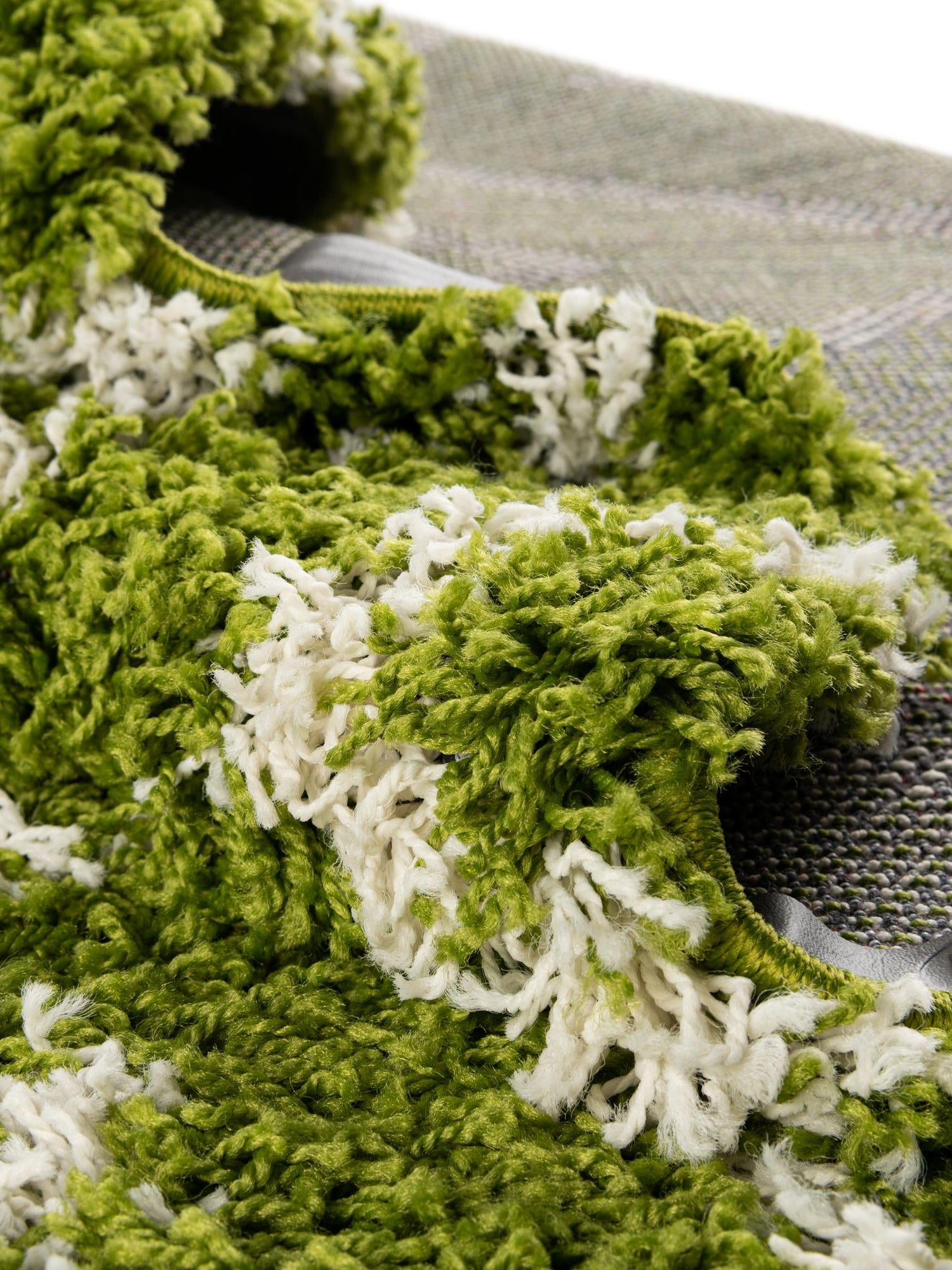 Green 2' 7 x 12' Trellis Shag Runner Area Rug Thick Soft Touch Fluffy & Plush Shaggy Pile Geometric Modern Unique Carpet for Home Interior Design for Sale at Rug Engine