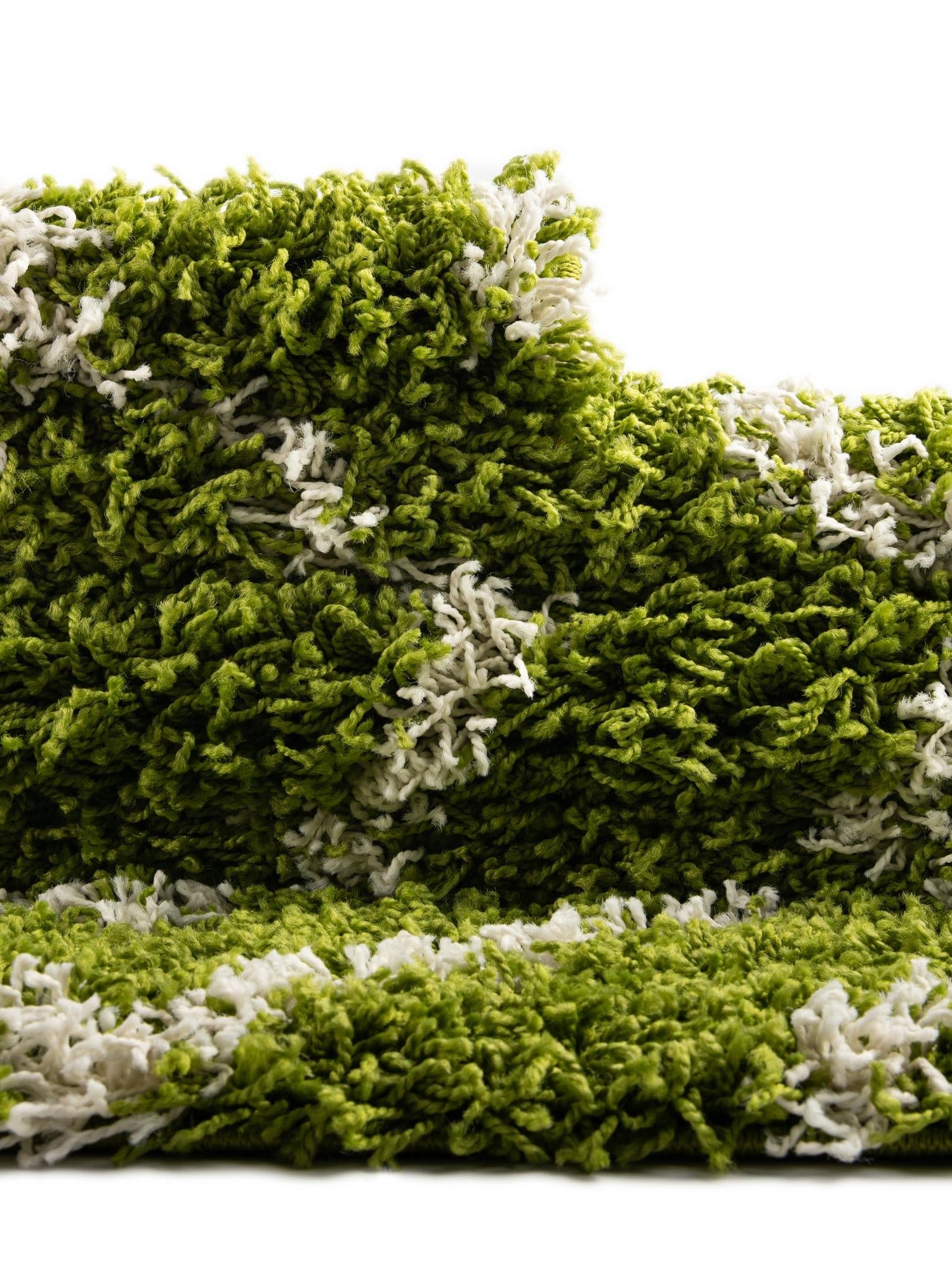 Green 2' 7 x 12' Trellis Shag Runner Area Rug Thick Soft Touch Fluffy & Plush Shaggy Pile Geometric Modern Unique Carpet for Home Interior Design for Sale at Rug Engine