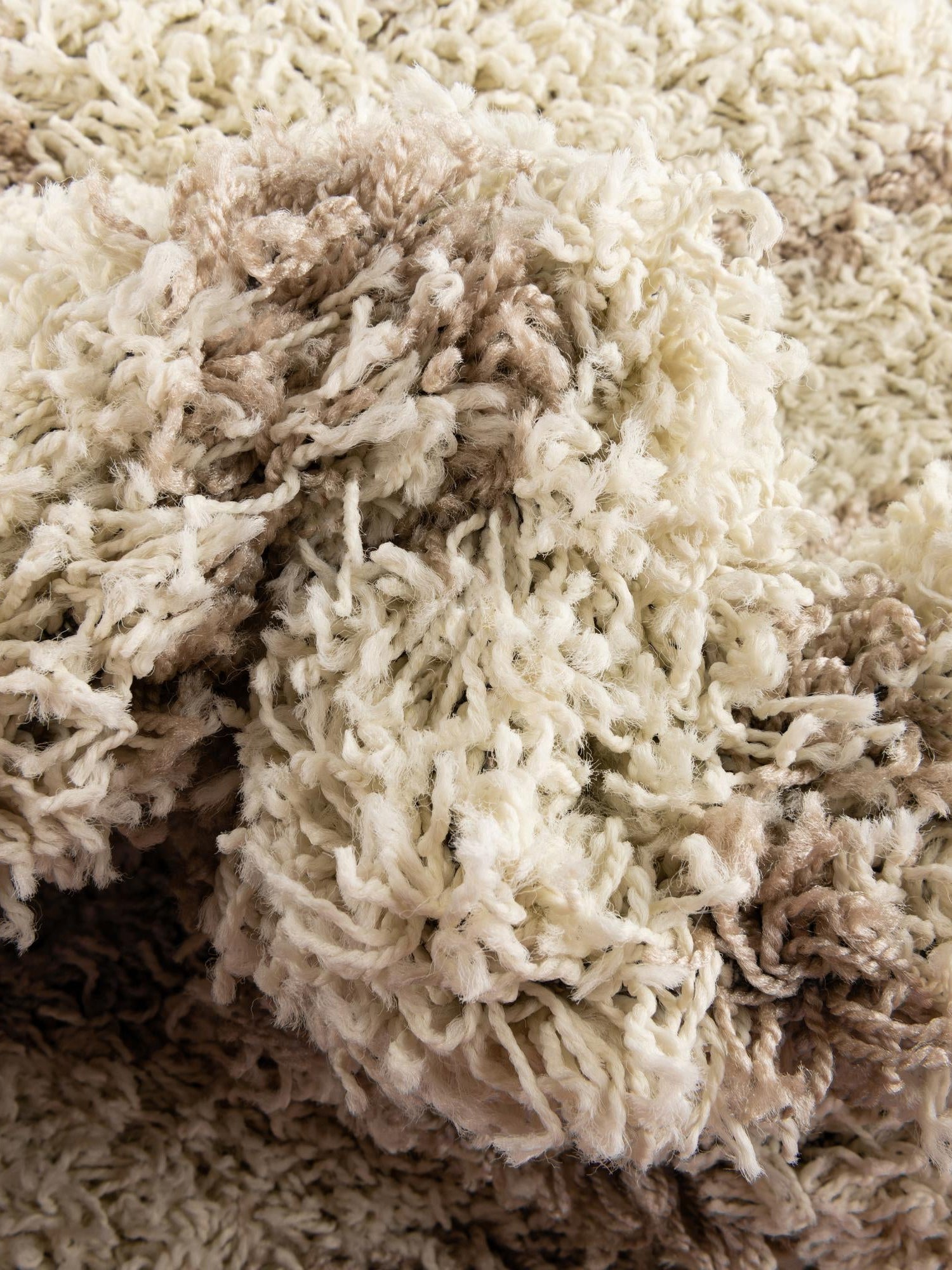 Beige 5' 3 x 8' Trellis Shag Rectangle Area Rug Thick Soft Touch Fluffy & Plush Shaggy Pile Geometric Modern Unique Carpet for Home Interior Design for Sale at Rug Engine