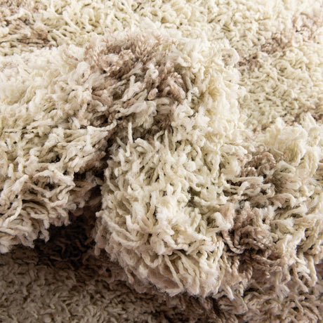 Beige 5' 3 x 8' Trellis Shag Rectangle Area Rug Thick Soft Touch Fluffy & Plush Shaggy Pile Geometric Modern Unique Carpet for Home Interior Design for Sale at Rug Engine