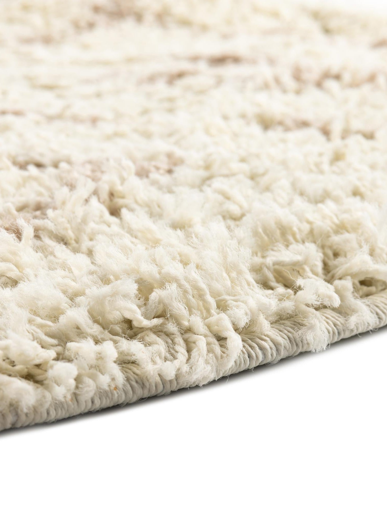 Beige 4' x 6' Trellis Shag Oval Area Rug Thick Soft Touch Fluffy & Plush Shaggy Pile Geometric Modern Unique Carpet for Home Interior Design for Sale at Rug Engine