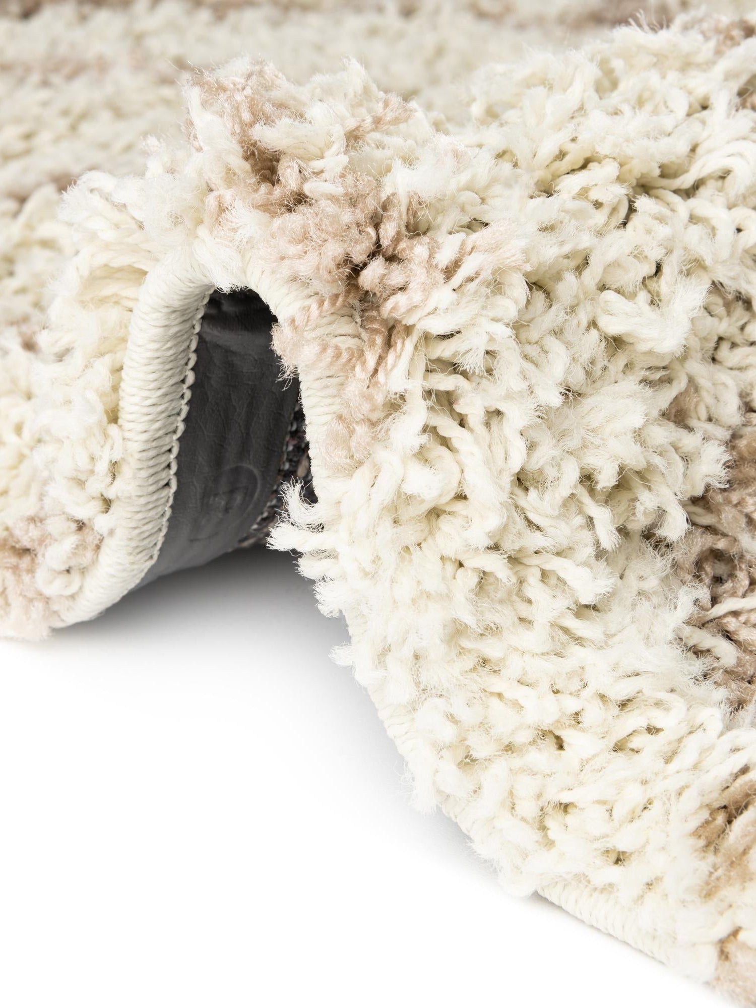 Beige 4' x 6' Trellis Shag Oval Area Rug Thick Soft Touch Fluffy & Plush Shaggy Pile Geometric Modern Unique Carpet for Home Interior Design for Sale at Rug Engine