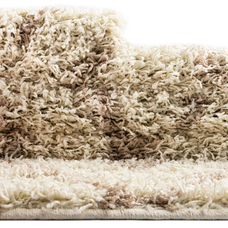 Beige 7' 10 x 10' Trellis Shag Oval Area Rug Thick Soft Touch Fluffy & Plush Shaggy Pile Geometric Modern Unique Carpet for Home Interior Design for Sale at Rug Engine