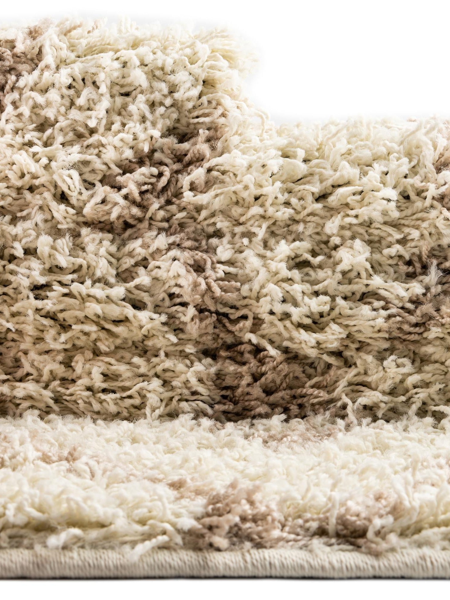 Beige 4' x 6' Trellis Shag Oval Area Rug Thick Soft Touch Fluffy & Plush Shaggy Pile Geometric Modern Unique Carpet for Home Interior Design for Sale at Rug Engine