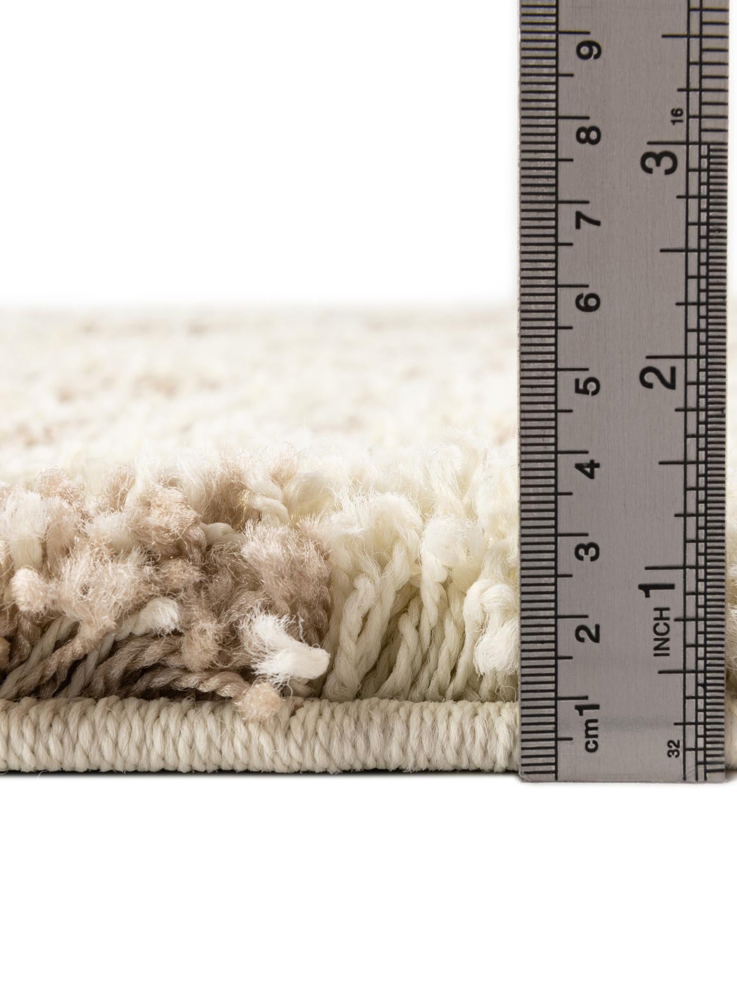 Beige 5' 3 x 5' 3 Trellis Shag Square Area Rug Thick Soft Touch Fluffy & Plush Shaggy Pile Geometric Modern Unique Carpet for Home Interior Design for Sale at Rug Engine