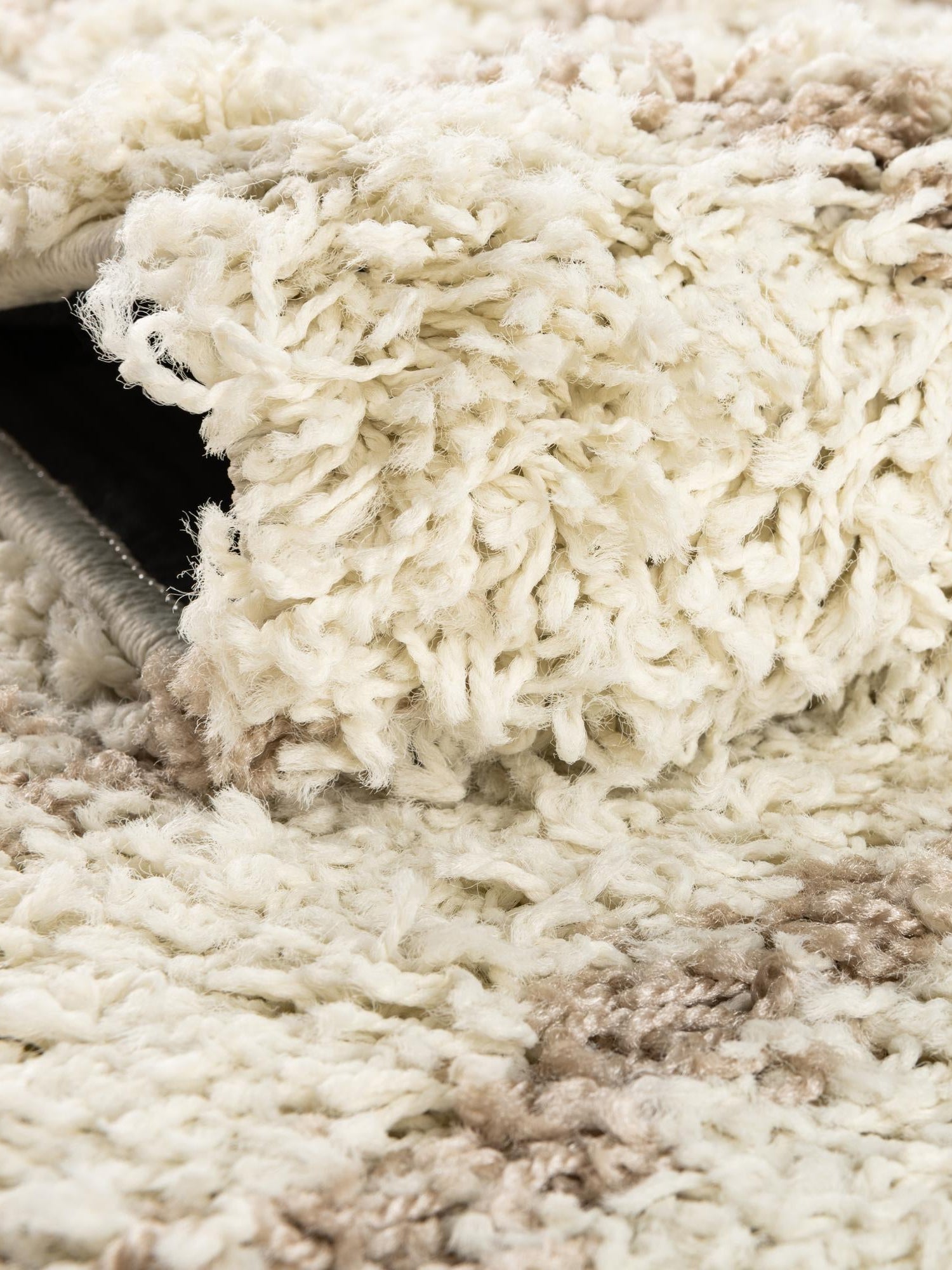 Beige 7' 10 x 7' 10 Trellis Shag Square Area Rug Thick Soft Touch Fluffy & Plush Shaggy Pile Geometric Modern Unique Carpet for Home Interior Design for Sale at Rug Engine