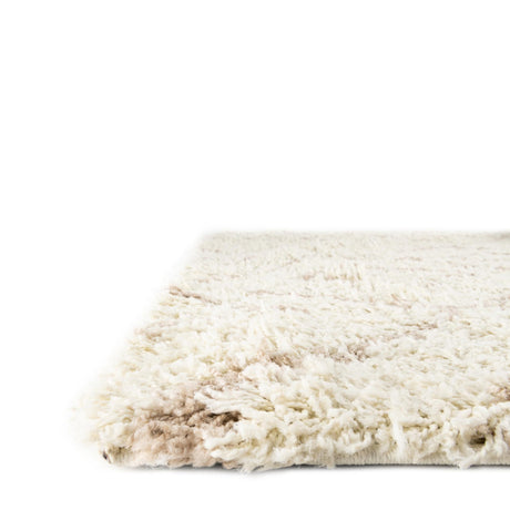 Beige 7' 10 x 7' 10 Trellis Shag Square Area Rug Thick Soft Touch Fluffy & Plush Shaggy Pile Geometric Modern Unique Carpet for Home Interior Design for Sale at Rug Engine