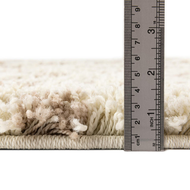 Beige 2' 7 x 10' Trellis Shag Runner Area Rug Thick Soft Touch Fluffy & Plush Shaggy Pile