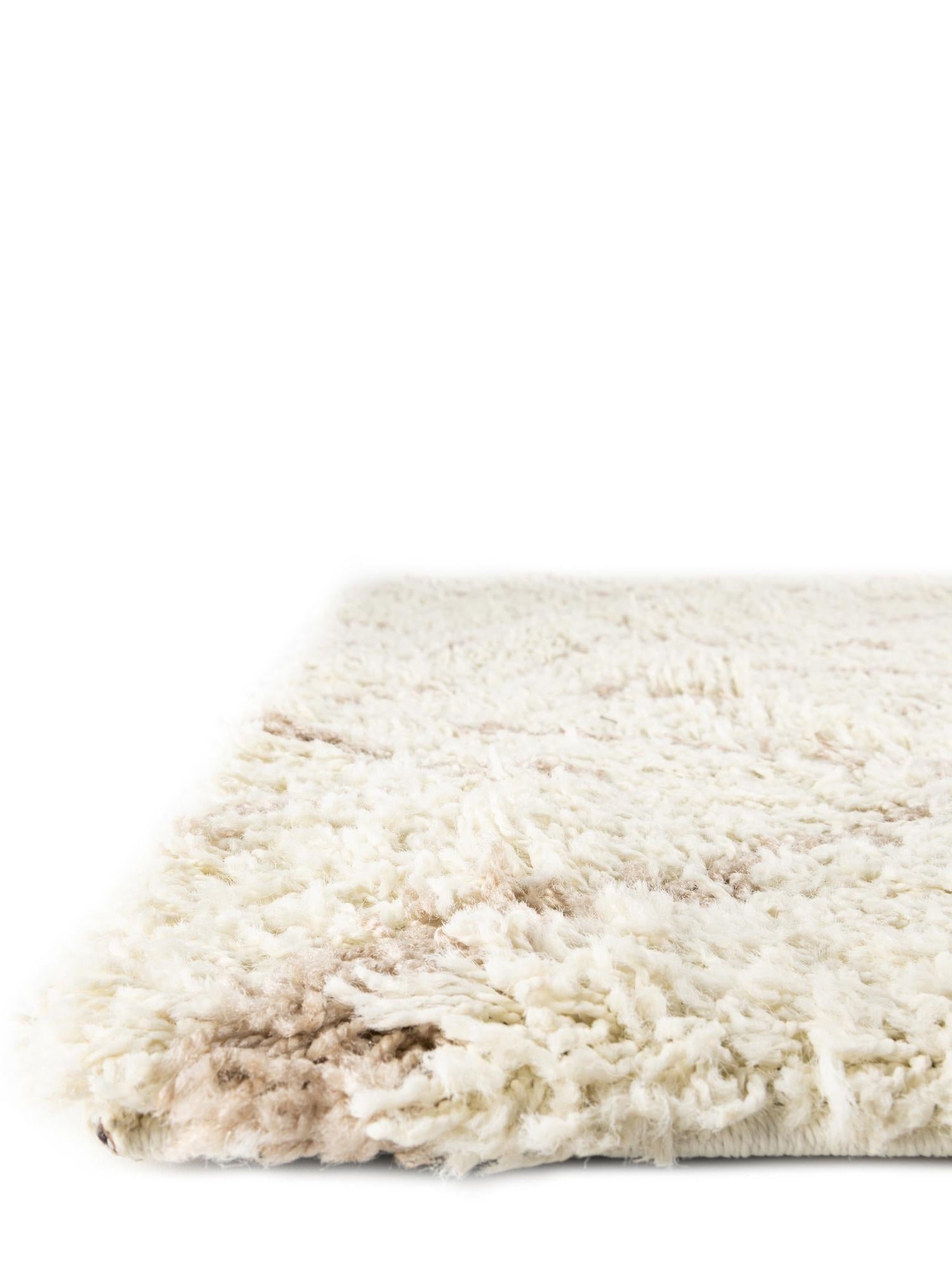 Beige 2' 7 x 10' Trellis Shag Runner Area Rug Thick Soft Touch Fluffy & Plush Shaggy Pile Geometric Modern Unique Carpet for Home Interior Design for Sale at Rug Engine