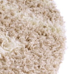Light Brown 5' 3 x 5' 3 Trellis Shag Round Area Rug Thick Soft Touch Fluffy & Plush Shaggy Pile