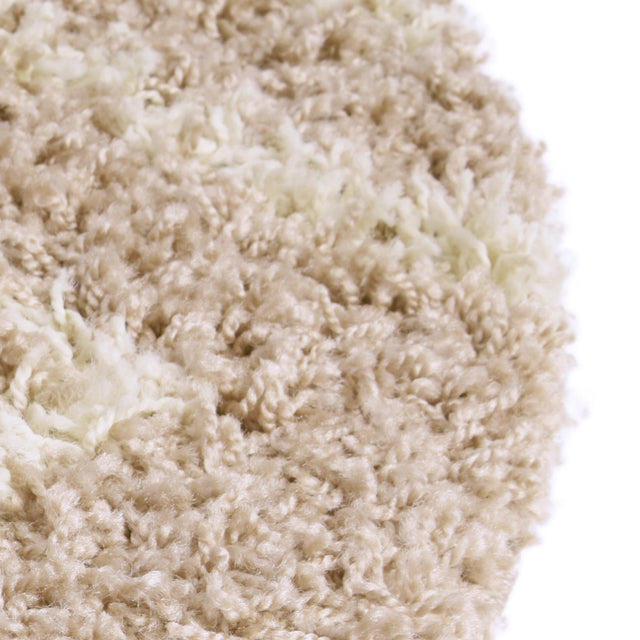 Light Brown 5' 3 x 5' 3 Trellis Shag Round Area Rug Thick Soft Touch Fluffy & Plush Shaggy Pile