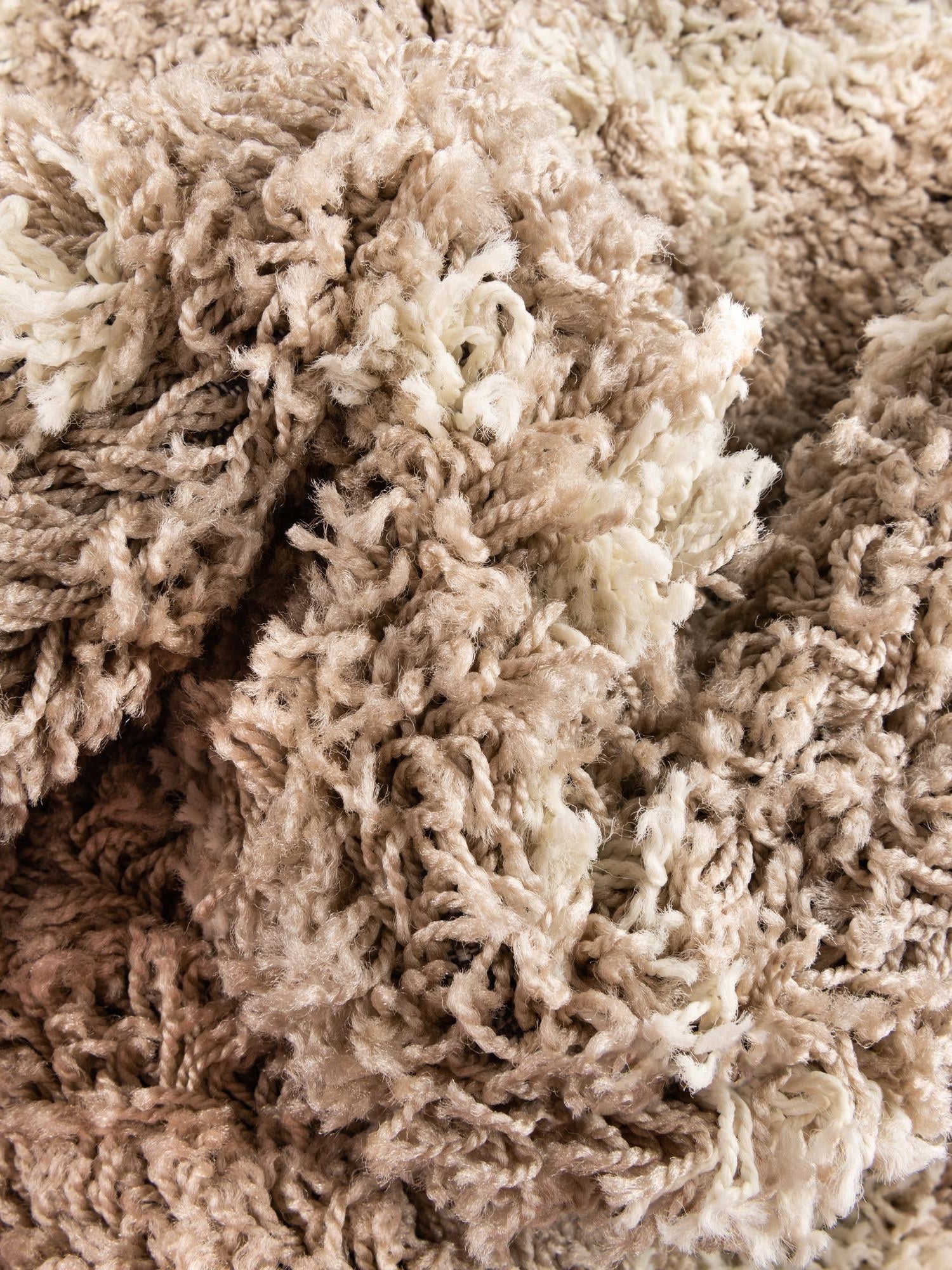 Light Brown 6' x 6' Trellis Shag Round Area Rug Thick Soft Touch Fluffy & Plush Shaggy Pile Geometric Modern Unique Carpet for Home Interior Design for Sale at Rug Engine