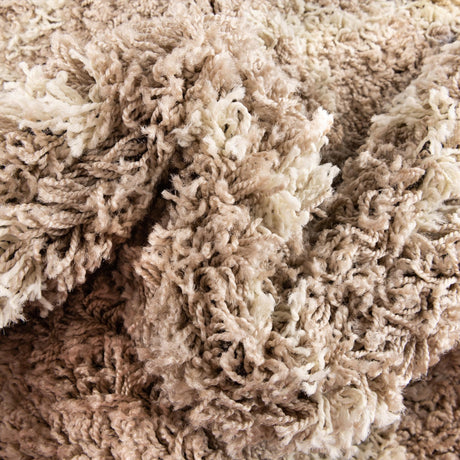 Light Brown 6' x 6' Trellis Shag Round Area Rug Thick Soft Touch Fluffy & Plush Shaggy Pile Geometric Modern Unique Carpet for Home Interior Design for Sale at Rug Engine