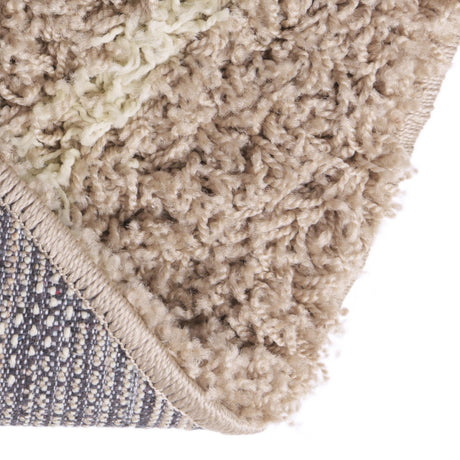 Light Brown 7' 10 x 7' 10 Trellis Shag Round Area Rug Thick Soft Touch Fluffy & Plush Shaggy Pile Geometric Modern Unique Carpet for Home Interior Design for Sale at Rug Engine