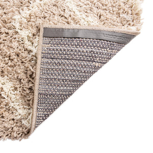 Light Brown 10' x 10' Trellis Shag Square Area Rug Thick Soft Touch Fluffy & Plush Shaggy Pile