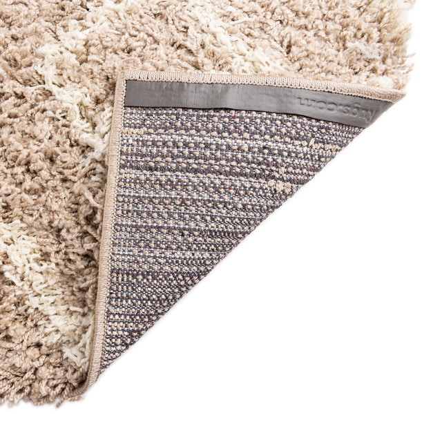 Light Brown 10' x 10' Trellis Shag Square Area Rug Thick Soft Touch Fluffy & Plush Shaggy Pile