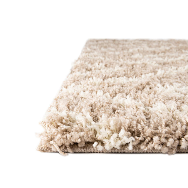 Light Brown 2' x 7' Trellis Shag Runner Area Rug Thick Soft Touch Fluffy & Plush Shaggy Pile