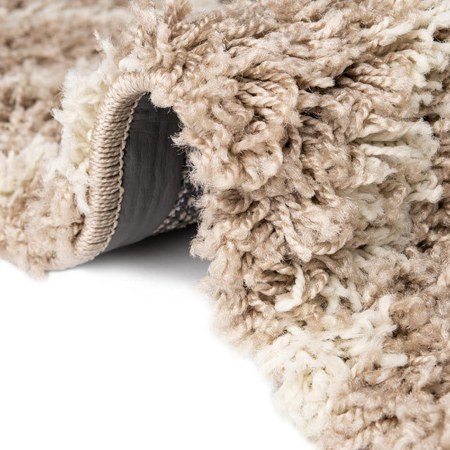 Light Brown 2' x 8' Trellis Shag Runner Area Rug Thick Soft Touch Fluffy & Plush Shaggy Pile