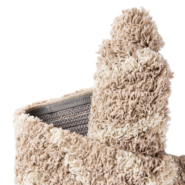 Light Brown 2' x 8' Trellis Shag Runner Area Rug Thick Soft Touch Fluffy & Plush Shaggy Pile