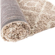 Light Brown 2' x 5' 1 Trellis Shag Runner Area Rug Thick Soft Touch Fluffy & Plush Shaggy Pile