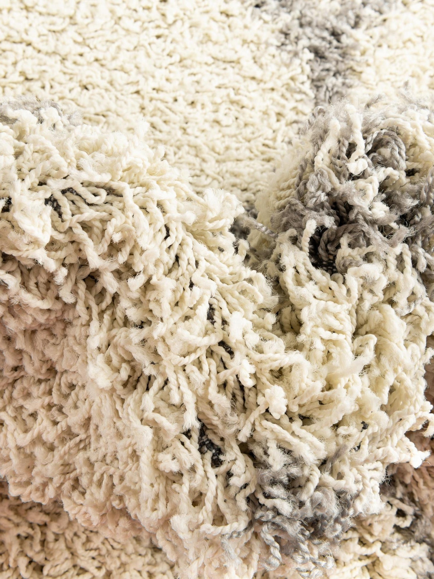 Ivory 2' x 3' Trellis Shag Rectangle Area Rug Thick Soft Touch Fluffy & Plush Shaggy Pile Geometric Modern Unique Carpet for Home Interior Design for Sale at Rug Engine