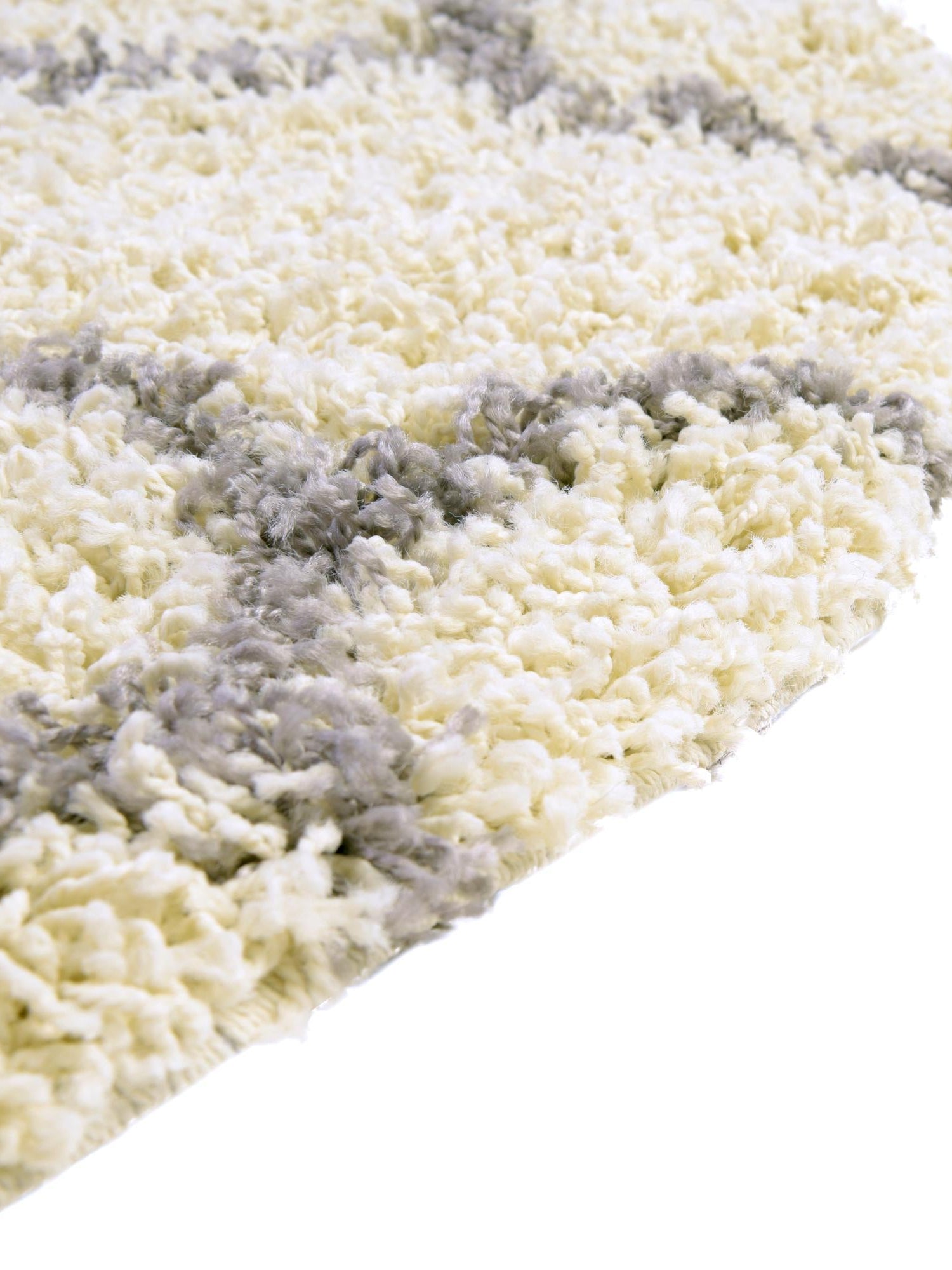 Ivory 6' x 6' Trellis Shag Round Area Rug Thick Soft Touch Fluffy & Plush Shaggy Pile