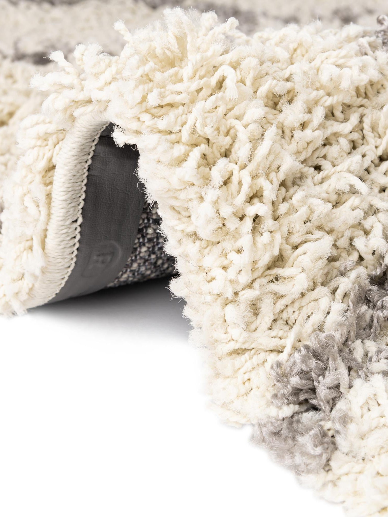 Ivory 6' x 6' Trellis Shag Round Area Rug Thick Soft Touch Fluffy & Plush Shaggy Pile