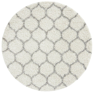 Ivory 6' x 6' Trellis Shag Round Rug