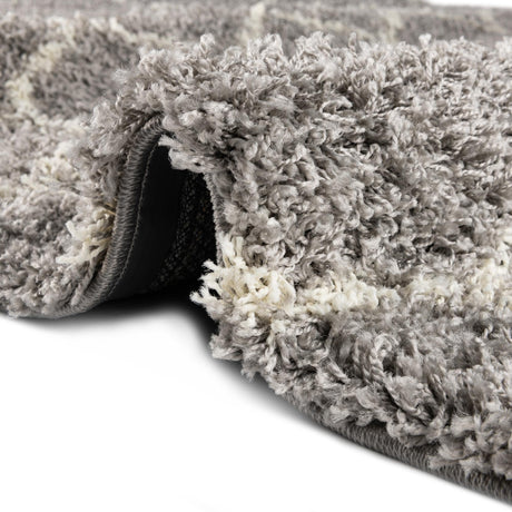 Gray 4' x 6' Trellis Shag Rectangle Area Rug Thick Soft Touch Fluffy & Plush Shaggy Pile Geometric Modern Unique Carpet for Home Interior Design for Sale at Rug Engine