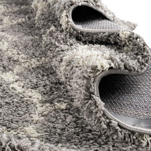 Gray 5' 3 x 8' Trellis Shag Rectangle Area Rug Thick Soft Touch Fluffy & Plush Shaggy Pile