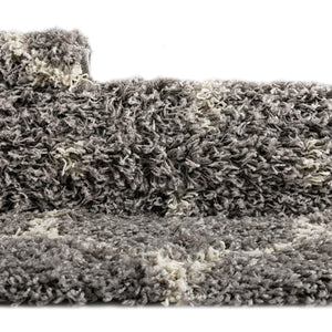 Gray 5' 3 x 8' Trellis Shag Rectangle Area Rug Thick Soft Touch Fluffy & Plush Shaggy Pile