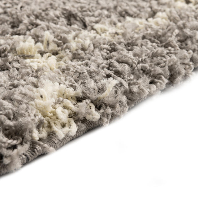 Gray 10' x 10' Trellis Shag Round Area Rug Thick Soft Touch Fluffy & Plush Shaggy Pile