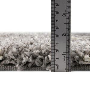 Gray 4' x 4' Trellis Shag Square Area Rug Thick Soft Touch Fluffy & Plush Shaggy Pile