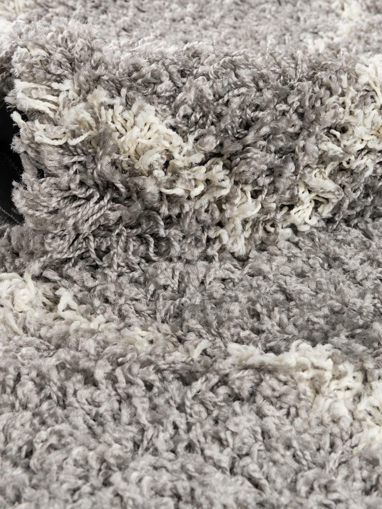 Gray 6' x 6' Trellis Shag Square Area Rug Thick Soft Touch Fluffy & Plush Shaggy Pile Geometric Modern Unique Carpet for Home Interior Design for Sale at Rug Engine