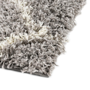 Gray 4' x 4' Trellis Shag Square Area Rug Thick Soft Touch Fluffy & Plush Shaggy Pile