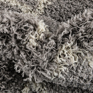 Gray 4' x 4' Trellis Shag Square Area Rug Thick Soft Touch Fluffy & Plush Shaggy Pile